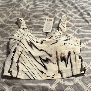 Alia Cream Sleeveless Crop Tank Top